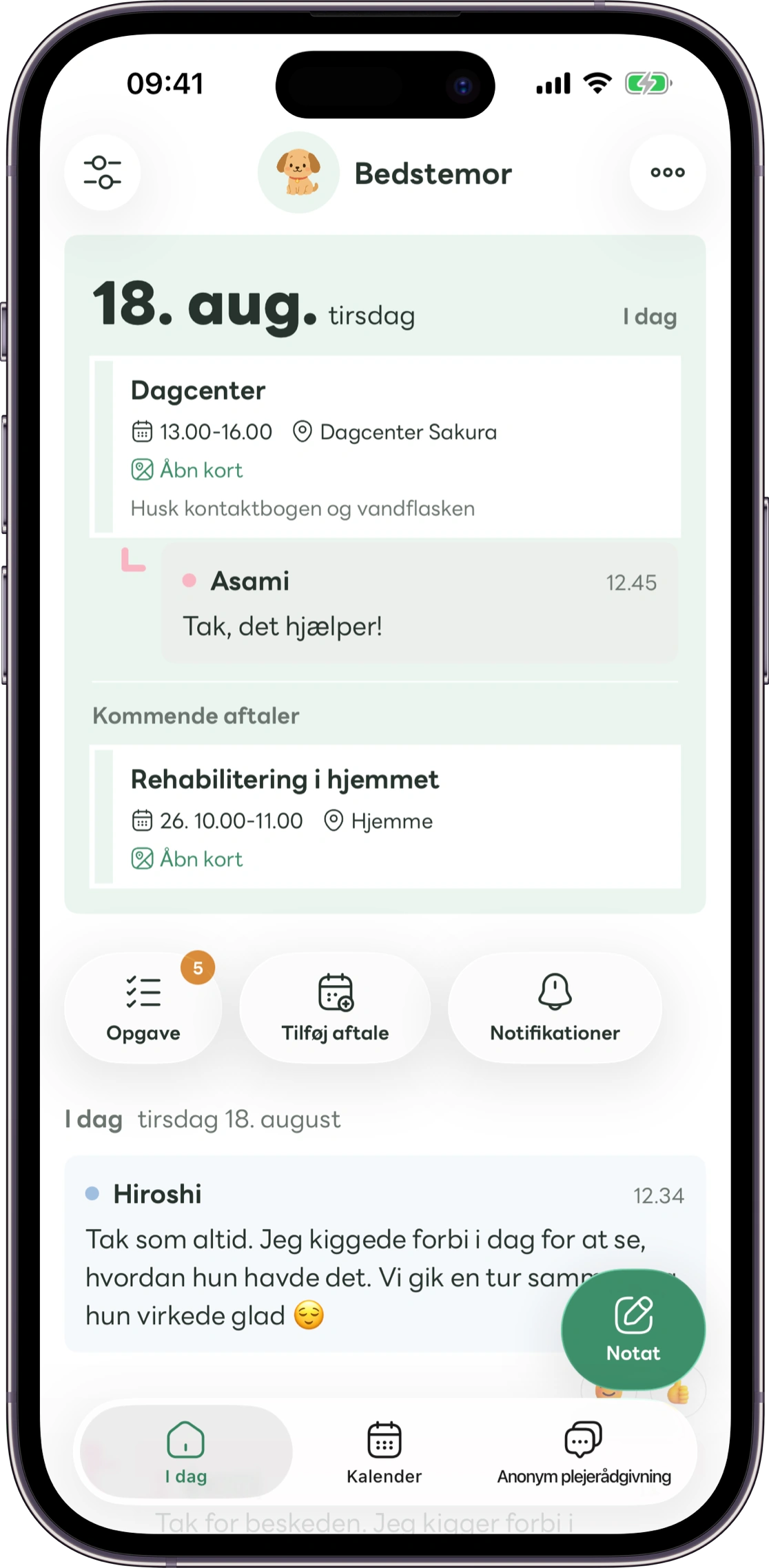 Model af Carez' startskærm