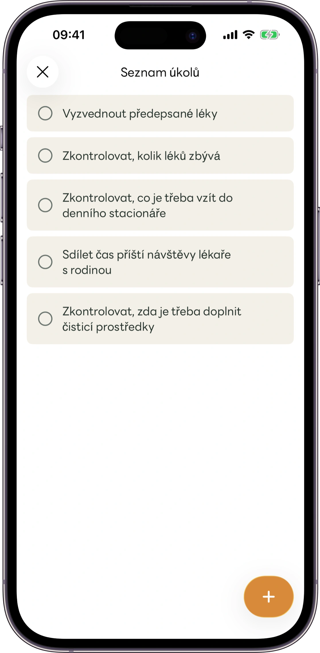 Ukázka obrazovky sdílených úkolů v Carezu
