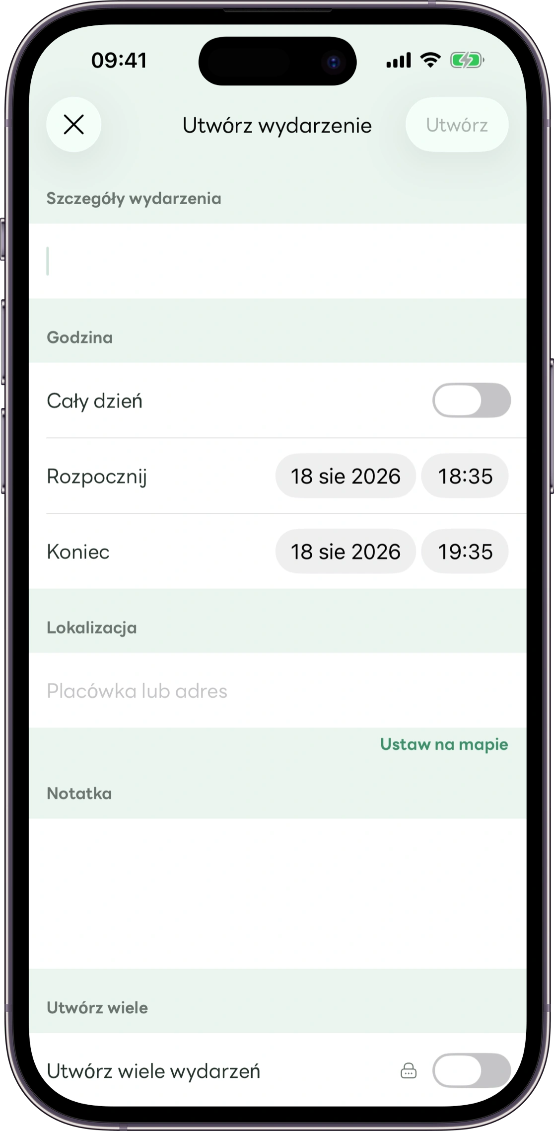 Ekran wprowadzania terminów w Carez